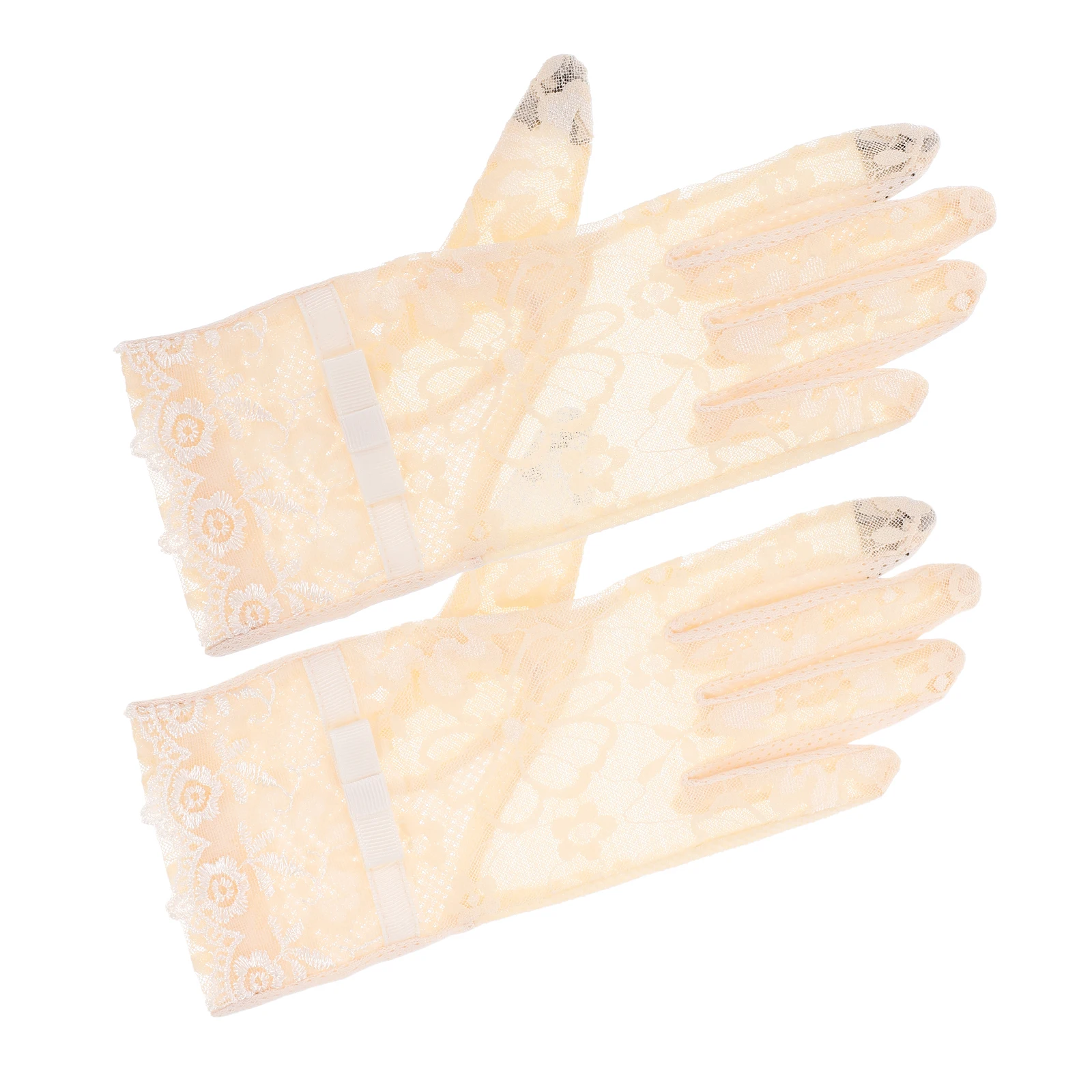 

Short Lace Gloves Women Wedding Bridal Prom Party 1Pair Classic Design Delicate Simple Fashion Mesh Fabric Soft Comfortable