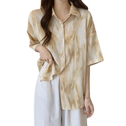 

Легкая весенняя женская блузка свободного кроя из тонкой полипропиленовой ткани, не деформирующаяся, премиум-класса