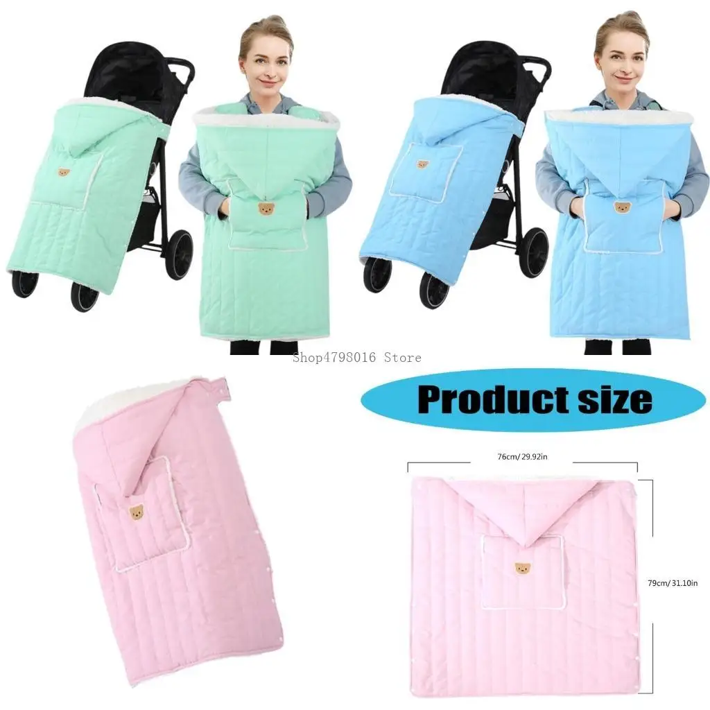 

Newborn Strollers Blanket with Watertight Outer Layer & Cozy Inner Fleece Warm Baby Wrap Flannel Baby Blanket for Outdoor