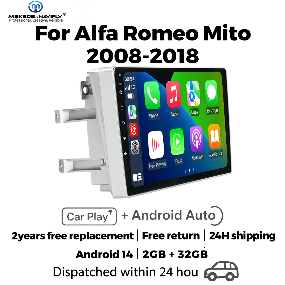 

Автомобильная магнитола MEKEDE Android 14 с IPS-экраном для Alfa Romeo Mito 2008-2018, мультимедийный плеер Carplay, интеллектуальная автомобильная аудиосистема