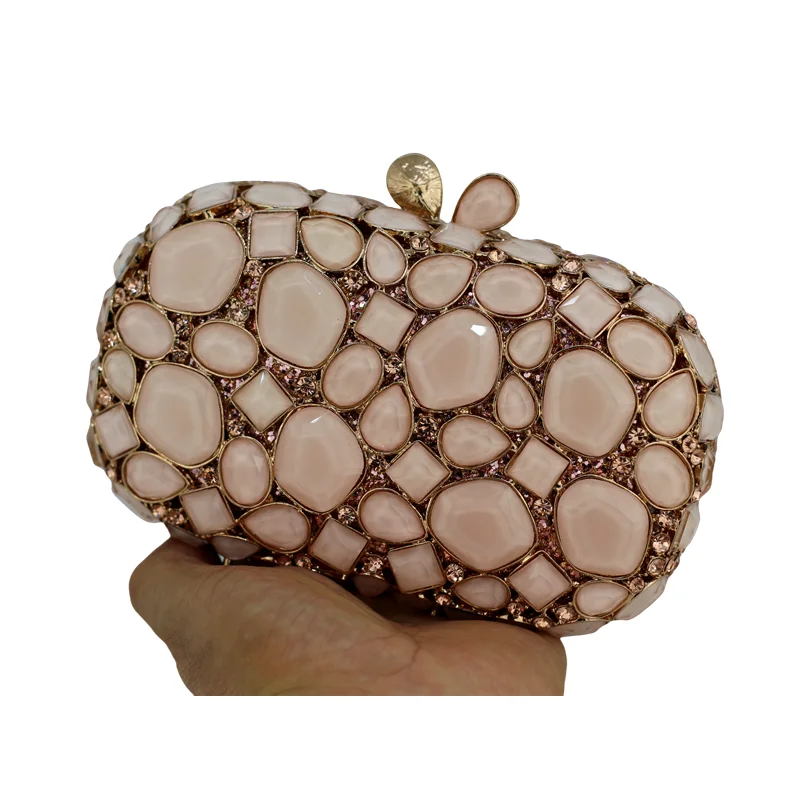 Women Glass Clutch Purse Sparking Evening Bags Minaudiere Stone Bride Wedding Handbag