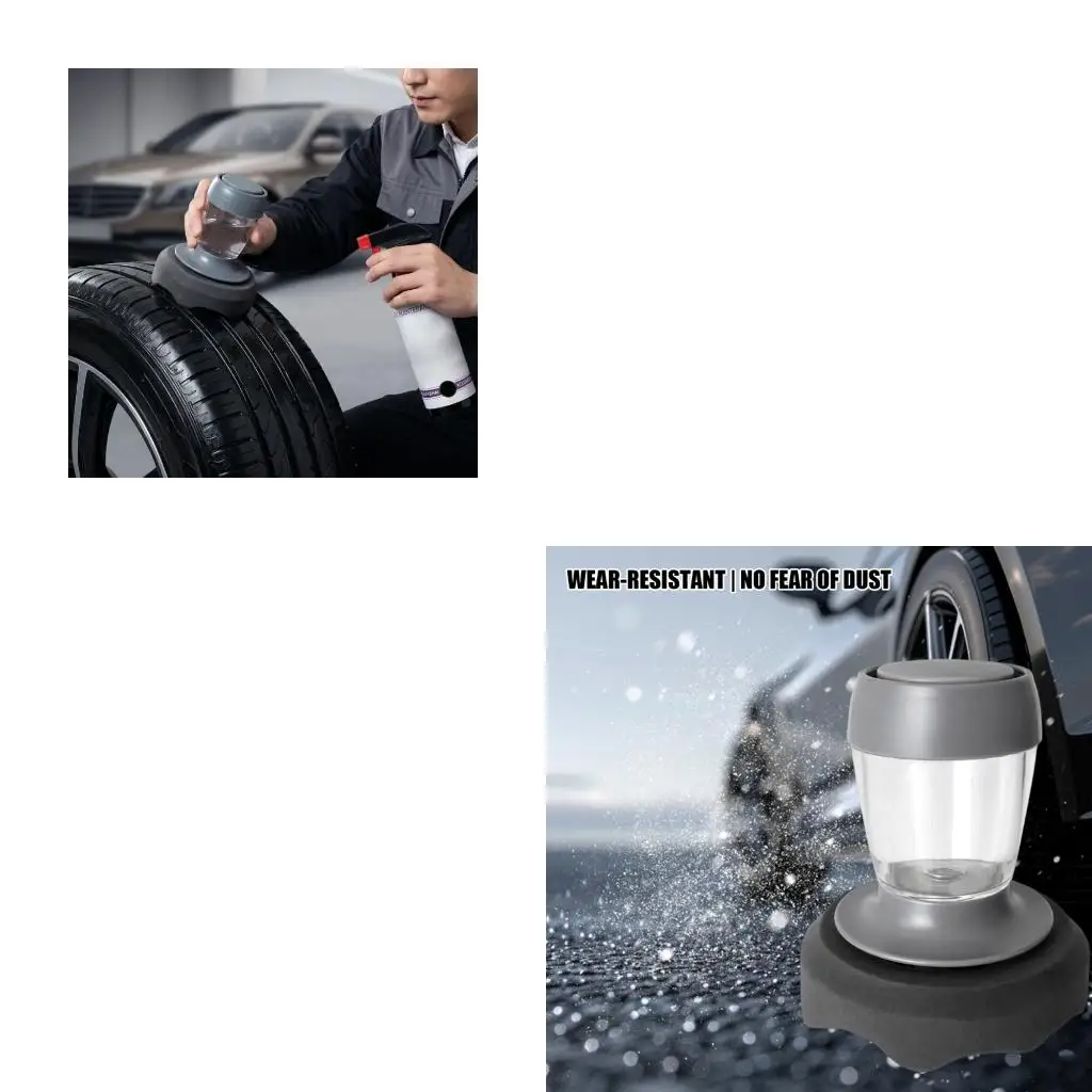 XA6H Vehicle Detailing Sponge Applicator with Press Foam Pad for Controlled Polish Application on Tires and Trim Jobs