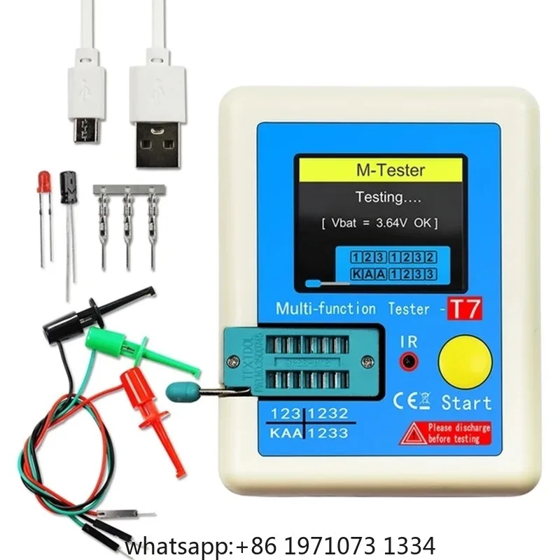 LCR-T7 Transistor Tester LCR Meter Multimeter Colorful Display TFT For Diode Triode NPN/MOS/PNP Capacitor Resistor Transistor