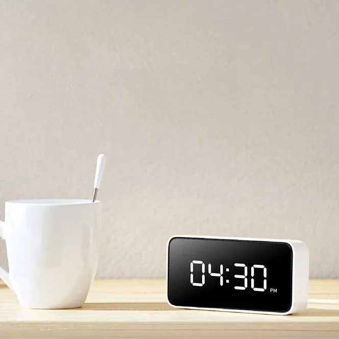 Xiaomi Xiaoai Smart Alarm Clock AI Voice Broadcast Clock ABS Desktop Clock Automatic Time Calibration Smart XiaoMi Home App