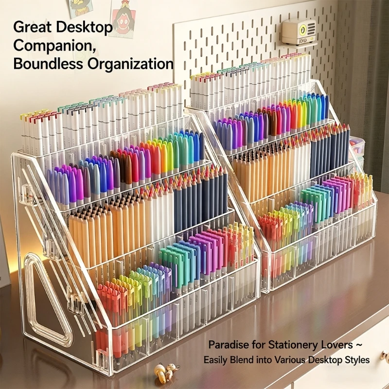 

Органайзер для настольных ручек большой емкости для акварельных маркеров, маркеров, карандашей, лучшая распродажа