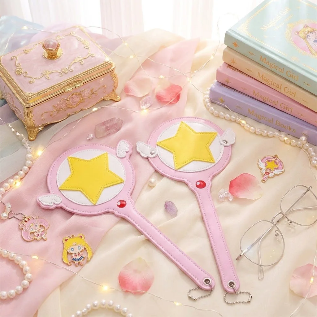 New Fashion High Quality Anime Star Magic Wand Card Bag with Wings Cute Protection Case PU Leather Card Cover Bus Subway Card