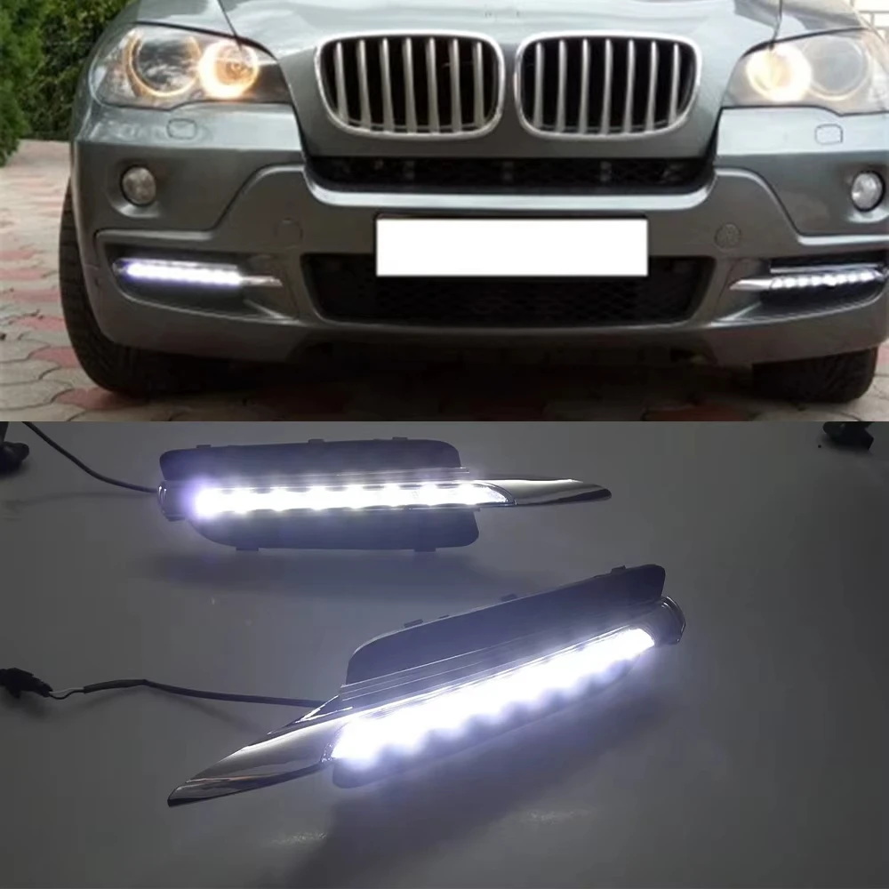 

TOYO 1 Set DRL Daytime Running Lights Daylight Car LED Fog head Lamp cover For BMW X5 E70 2007 2008 2009 2010
