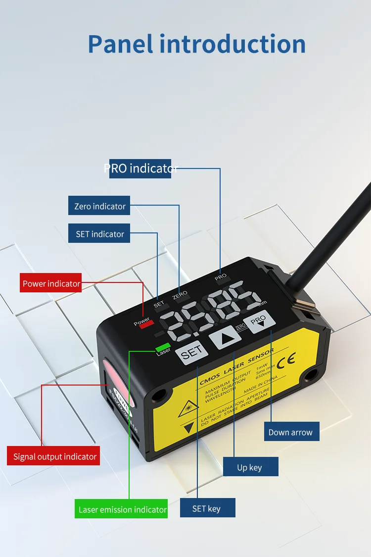 FSD22Square Shape Series High-Precision Analogue Height Thickness laser Displacement Sensors Measuring Sensor Switch Micro laser – Detail 3