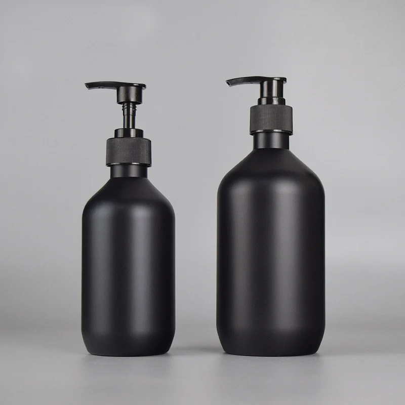300/500ML Matte Black Liquid Soap Dispenser Refillable Shampoo Conditioner Body Lotion Container for Bathroom Supplies Hotel image 4