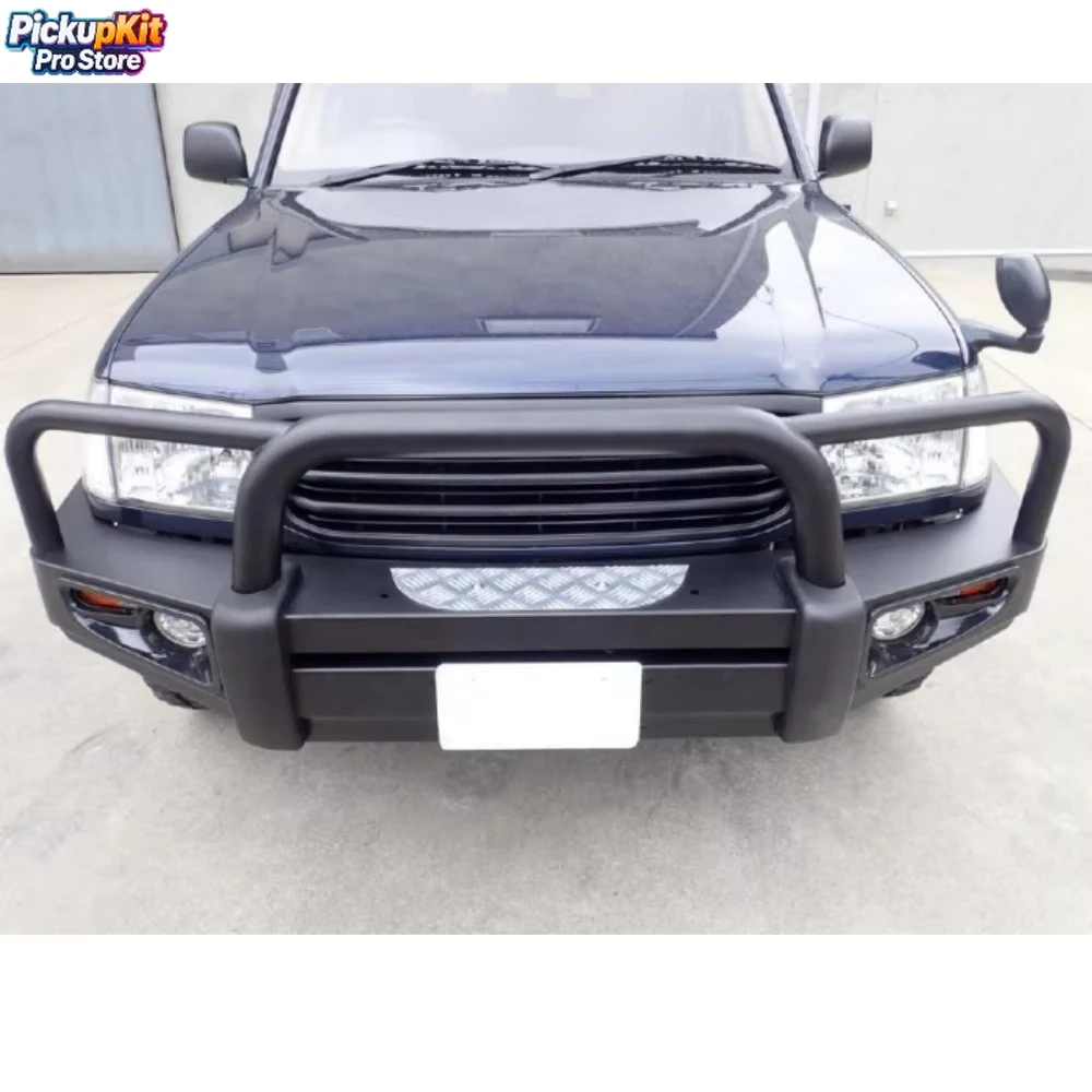 

Land Cruiser 100 Off-road Front Bumper Winch Mounted Grille Guard Steel Mud Black