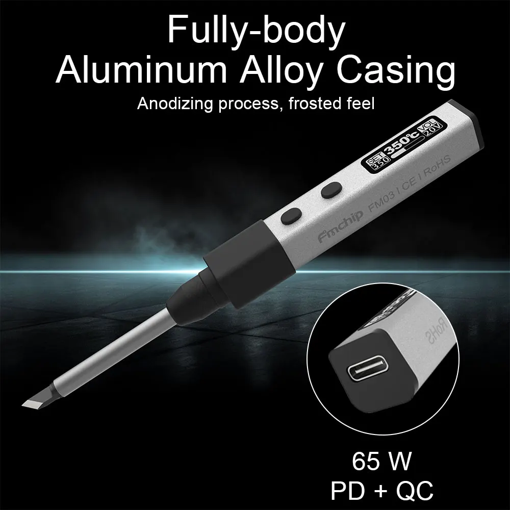Imagem -04 - Inteligente Ferro de Solda pd Equipamento de Solda Estação Elétrica Máquina de Solda de Cura Ferramentas de Reparação de Soldador T65 Dica Fmchip Fm03