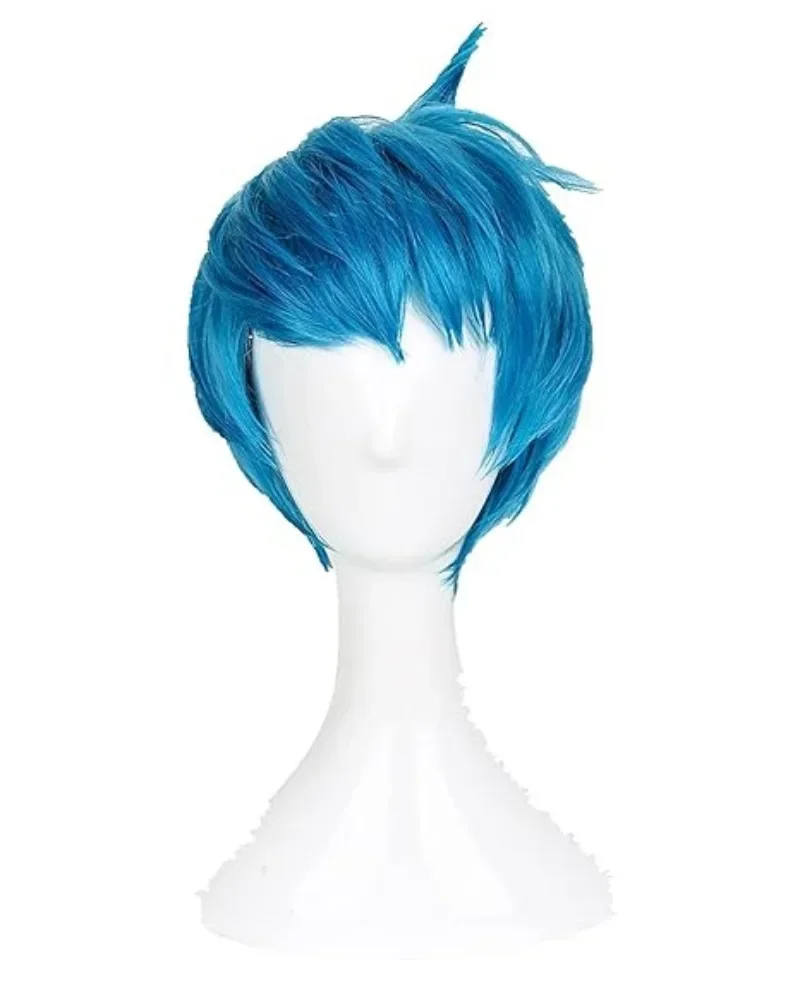 Joy Kurze blaue Pixie-Schnitt-Anime-Perücken für Halloween, Cosplay, Damen-Cosplay-Outfit, Perücke, synthetische Perücken für Kostümparty