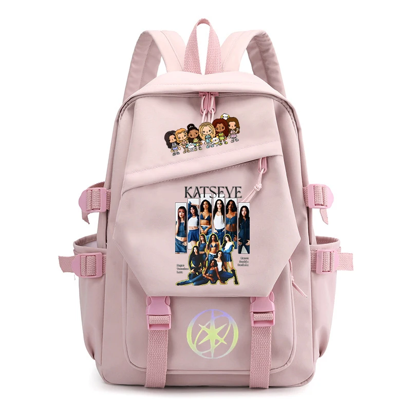 New Katseye Printed Backpack for School Girls Large Capacity Fashion Casual Bagpack Primary Students Bookbag Children School Bag