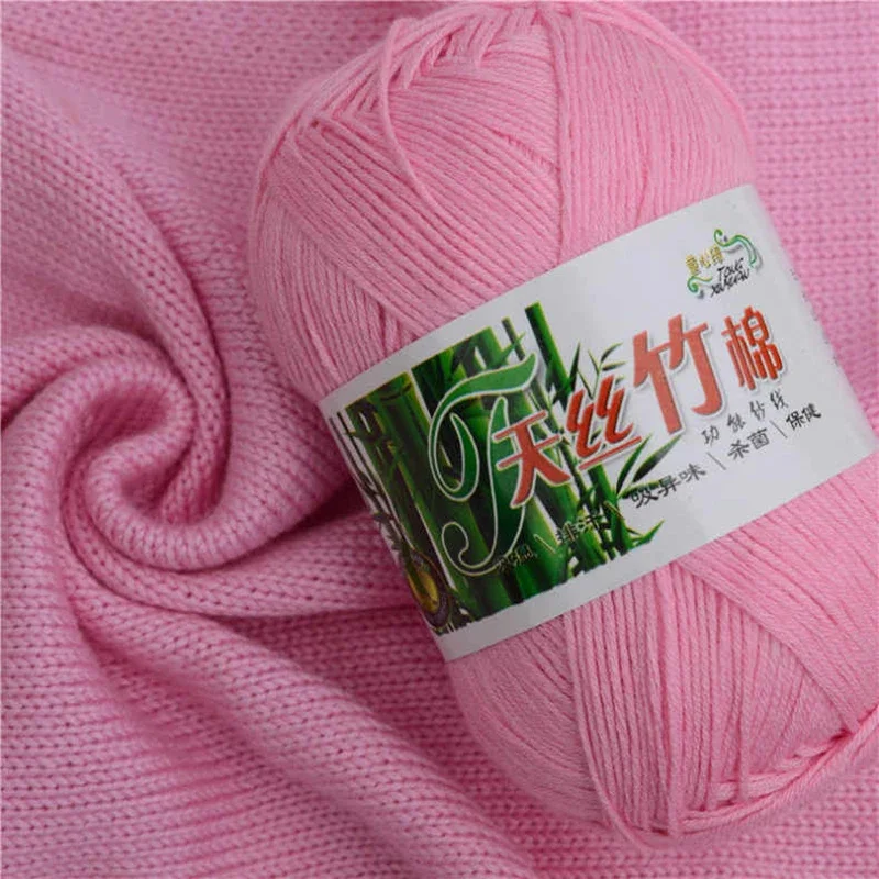 50g/Ball Bamboo Yarn Hand Knitting Autumn Winter Soft Crochet Wool Bamboo Yarn Baby Clothes Scarf Thread for Sweater Hat