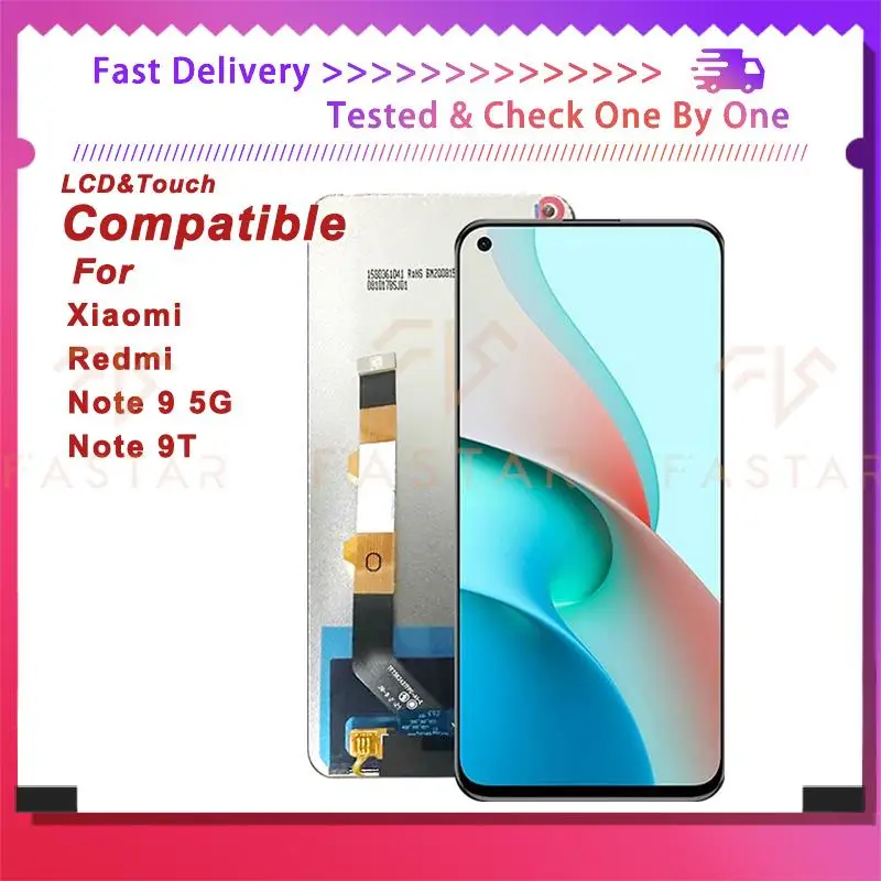 

6.53"Tested For Redmi Note9 5G Note9T LCD Display Touch Digitizer Assembly Replacement Phone Screen Redmi Note 9T Note 9 5G lcd