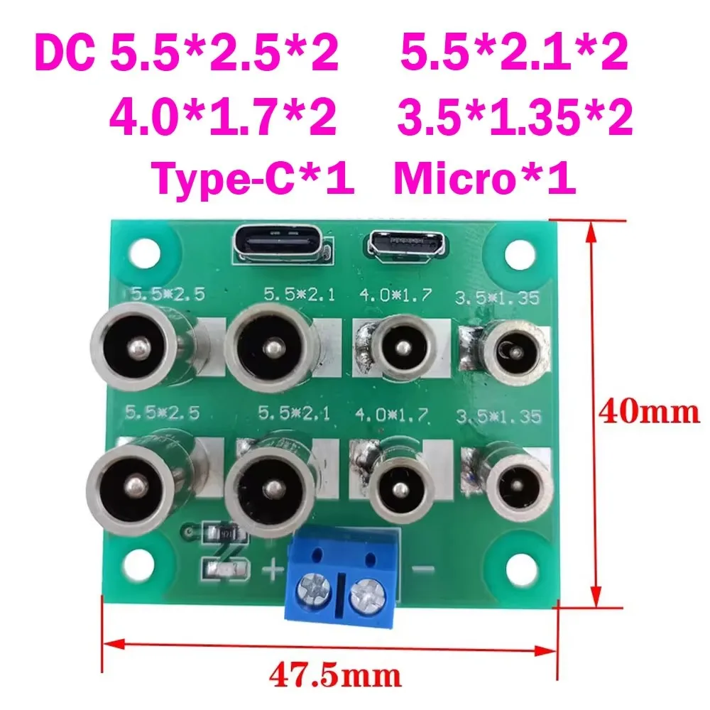 DC 5.5*2.1 mm Female Jack Connectors Integrated Board Distribution Hubs High Current TYPE-C MICRO 5521 for DC Base Testing Board