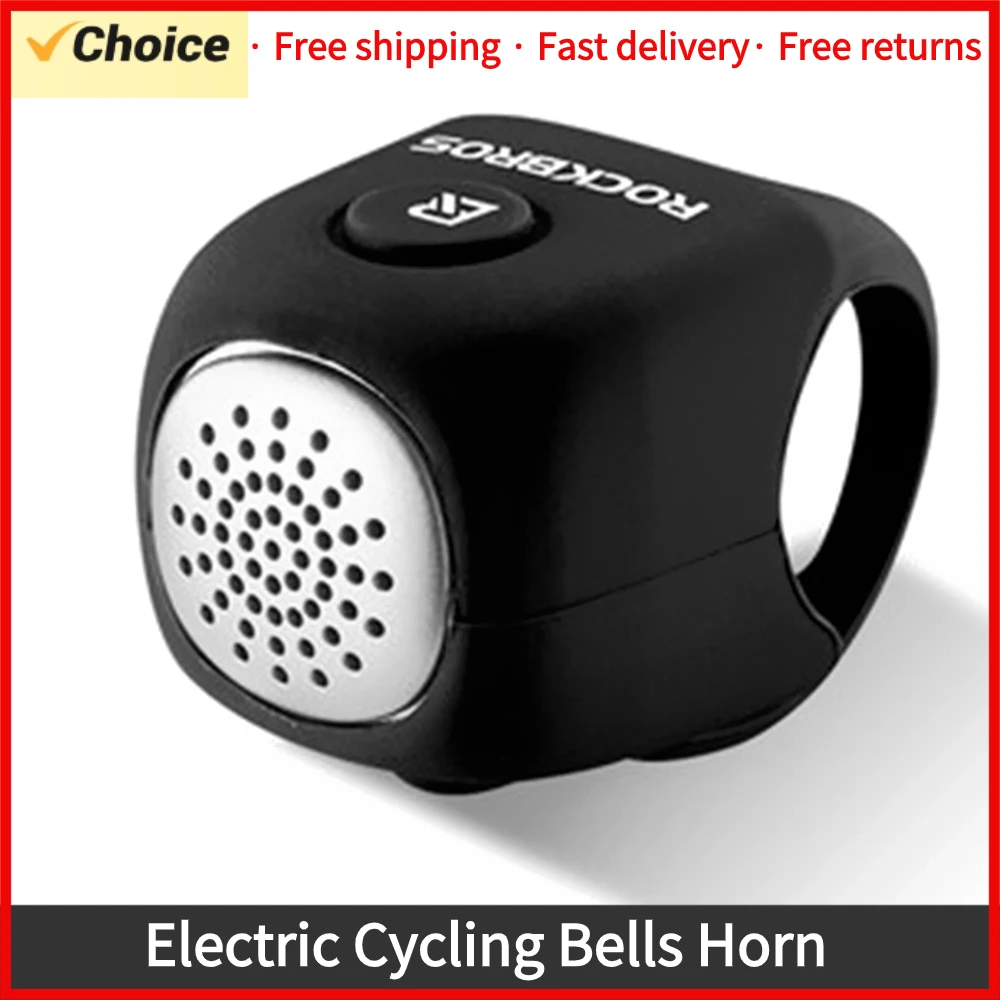 ROCKBROS Electric Cycling Bells Horn Rainproof MTB Bicycle Handlebar Bell Silica gel Shell Ring Saving Bell Bicycle Accessory