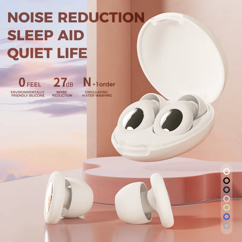 2024 New Sleep Earplugs Noise Reduction Silicone Ear Plugs with 3 Sizes Replaceable for Sleeping Studying Travel