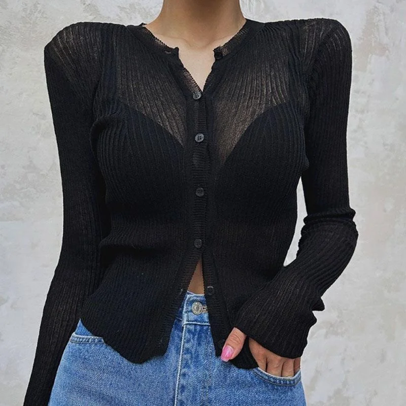 

Удобный женский вязаный кардиган на одной пуговице, в нежном стиле, тонкий, с длинными рукавами, низким воротником, стандартной длины, модный, осенний...