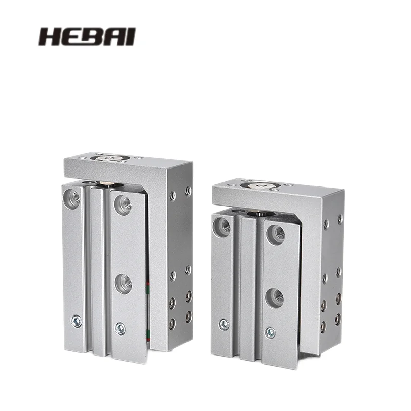 

HEBAI MXH/HLH 6 Series Rail Cylinder MXH6 MXH10 MXH16 MXH20 Precision Pneumatic Cylinder Linear Side Rail Guide Rod Cylinder