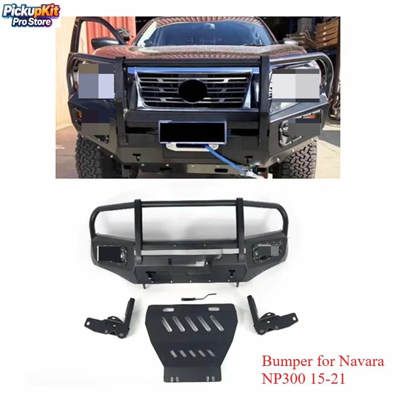 

Heavy Duty Steel Bull Bar Bumper for Navara NP300 15-21 4x4 Off-Road Aftermarket Winch Ready