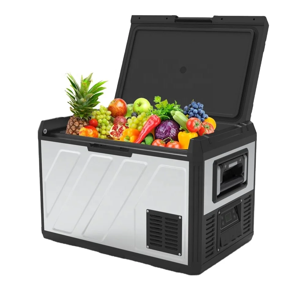 

Customizable 70L 12V Refrigerator Mirror Glass Big Capacity Cooler Dc Hot Cold Fridge for Camping