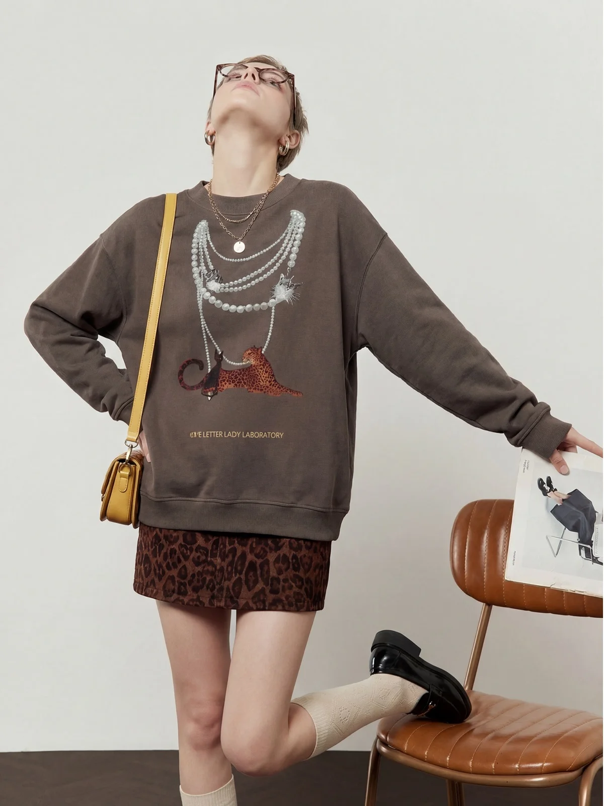 

Fce Lined Hoodie Women's Casual Sle round Ne Long Sve Thermal Spring New Arrival Court Nelace ey Color Ladies' ...