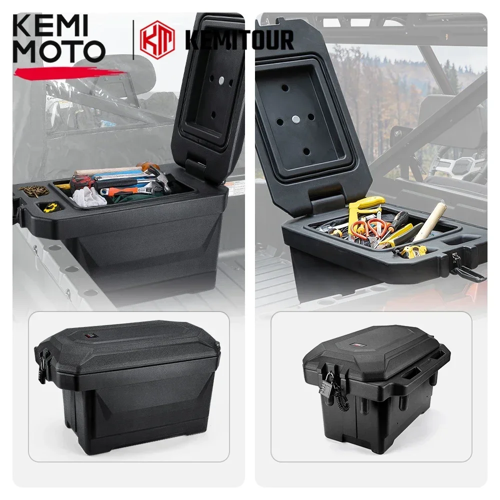 

KEMIMOTO UTV Bed Storage Box 45.3L/11.2GAL Compatible with Polaris Ranger 1000 900 570 700 Ranger XP 2013-2025 Bed Cargo Box