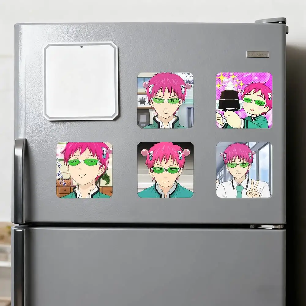 Anime-The Disastrous Life Of Saiki-K Refrigerator Magnet Square Stickers - Can Be Used To Personalize Home Decoration