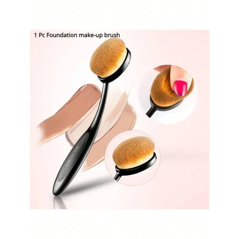 1Pc Single cosmetic brush, black BB brush, bendable powder free powder brush, cleaning toothbrush, foundation make-up brush