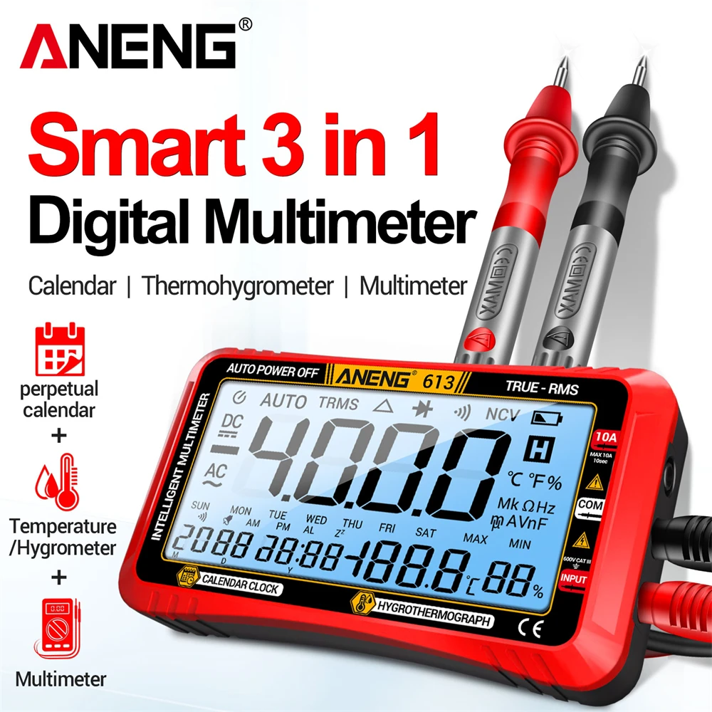 ANENG 613 Smart Multimeter 4000 Counts Digital  AC/DC Curent Voltage Resistor Measurement  3 in 1 Professional Test Tools