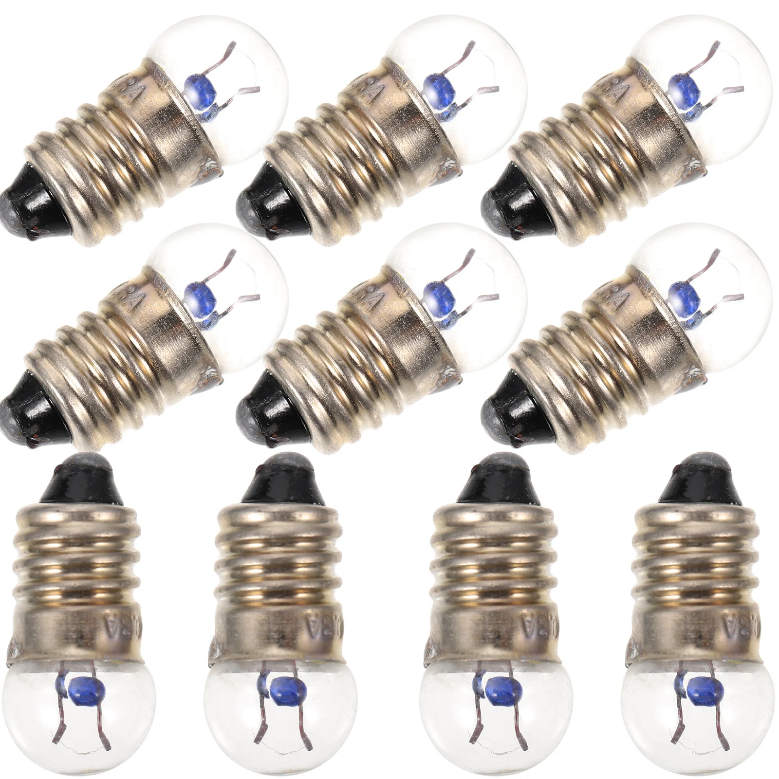 10Pcs Small Light Bulb 2.5V 0.3a Screw Lamp Holder Replacement for Flashlight Science Experiment Flashlight