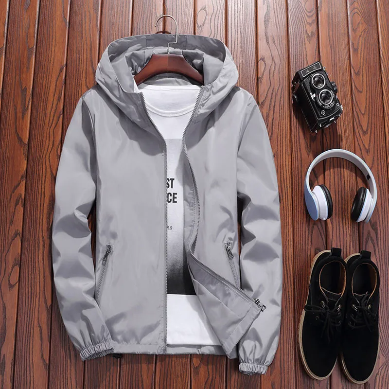 New 2025 Hooded Jacket Men Fashion Print Patchwork Slim Coat Mens Jackets for Young Peopole Casual Autumn Male Outerwear MY014