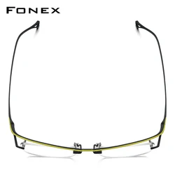 FONEX Titanium Glasses Frame Men 2025 New Brand Design Semi-Rimless Square Eyeglasses Half-Rim Japanese Ultralight Eyewear 85818