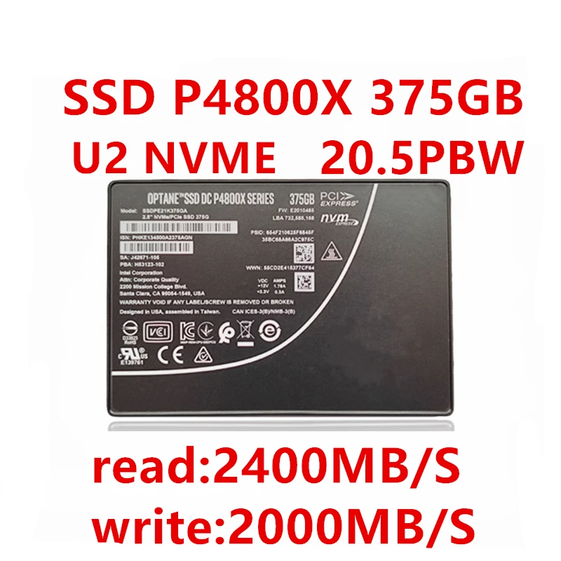 인텔 SSD P4800X 375G 750G 1.5TB U.2 엔터프라이즈 솔리드 스테이트 드라이브 서비스