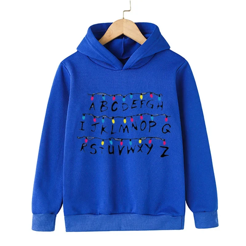 Children Stranger Things 4 Hoodies Hellfire Club Cotton Pullover for Kids Fashion Boys Girls Long Sleeve Clothes Kids Size 4-14T