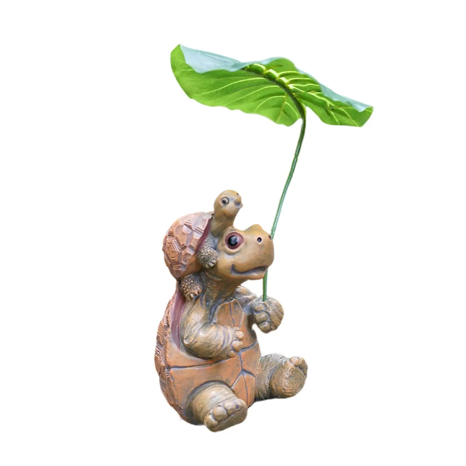 

Turtle Shaped Statue Ornament Decorative Holds Leaf Funny Pond Decoration Resin Sculpture for Tabletop Table Centerpiece Yard