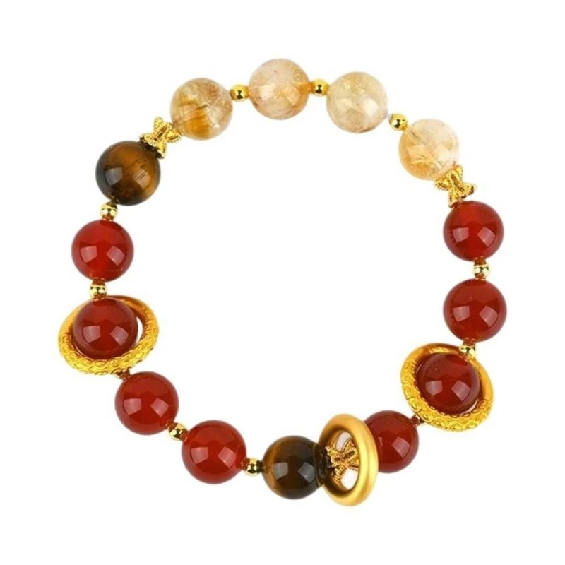 

C1FC Unique Red Bracelet Accessory with Yellow Accents for a Touch of Elegance