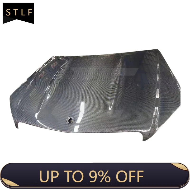 

Carbon Fiber Vented Bonnet Hood Lightweight Racing Engine Hood for 4-Door Sedan Cars with Screws