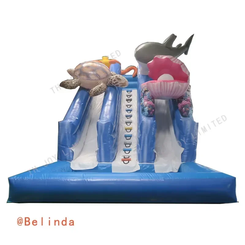 Premium 8 5x4 7m Inflatable Pool Slide With Octopus Crab Dolphin Conch Fun Summer Water Sports Game for Kids
