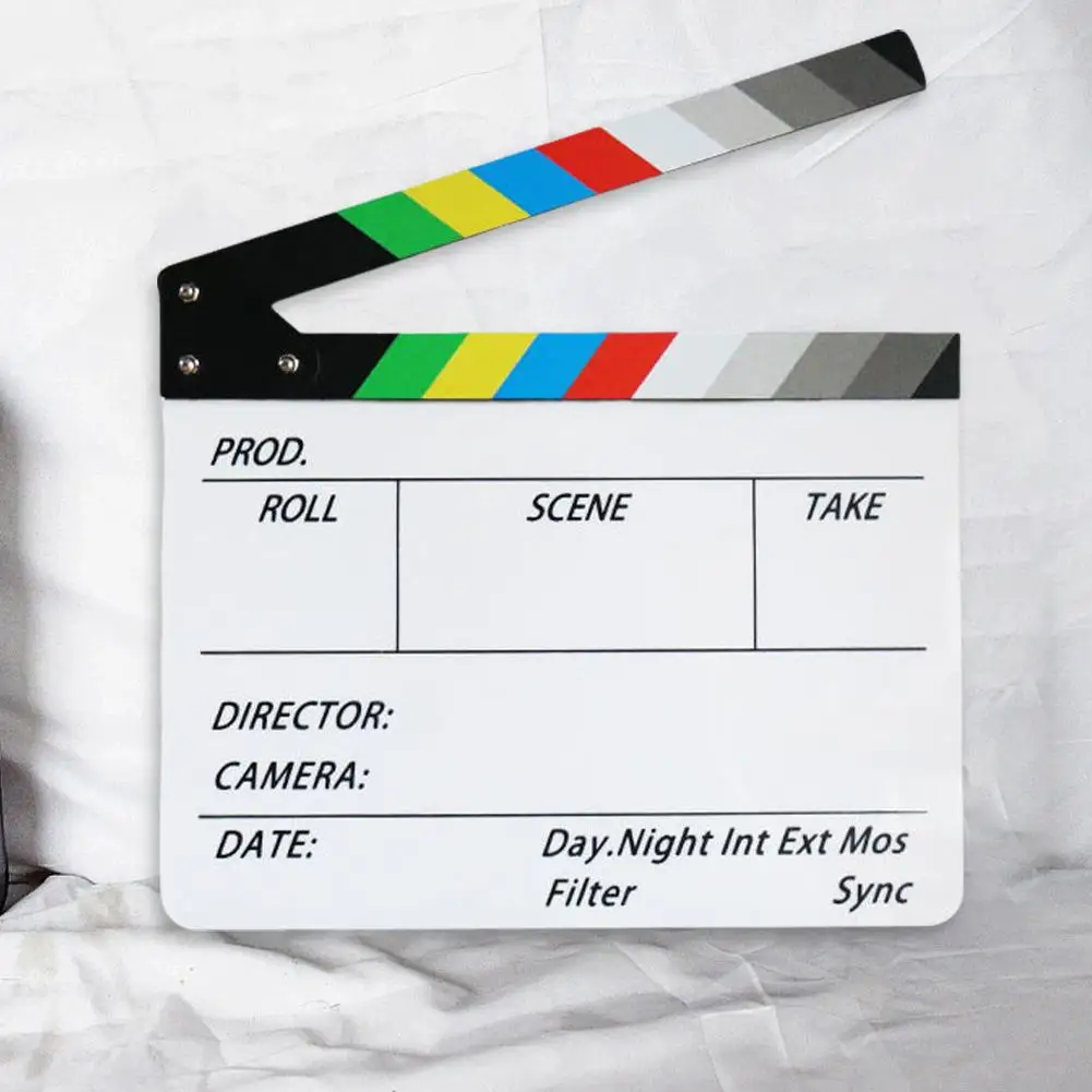 Colorful Director\'s Board Movie Clapperboard Creative Cut Craft Prop Props Online Film Wooden Photo Photography Store Board L5N4