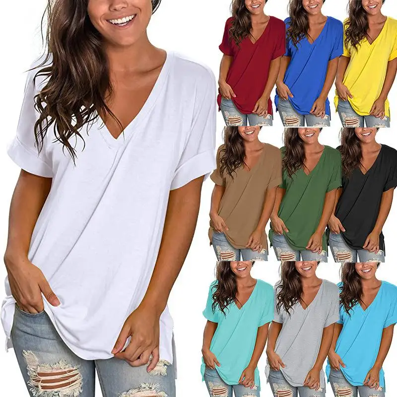Camiseta Or Sve para mujer, corte recto, poliéster, spandex, mezcla de colores, Top informal, camiseta de verano Faion para mujer