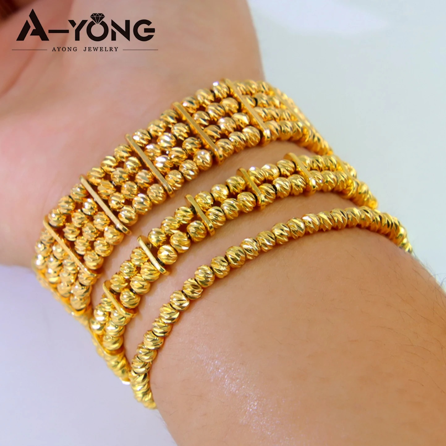 Arabische Mode-Perlenarmband 24k Vergoldet Äthiopischer Brautschmuck Manschetten-Armreif Oman Muslimische Frauen Vintage-Schmuck – Detail 8