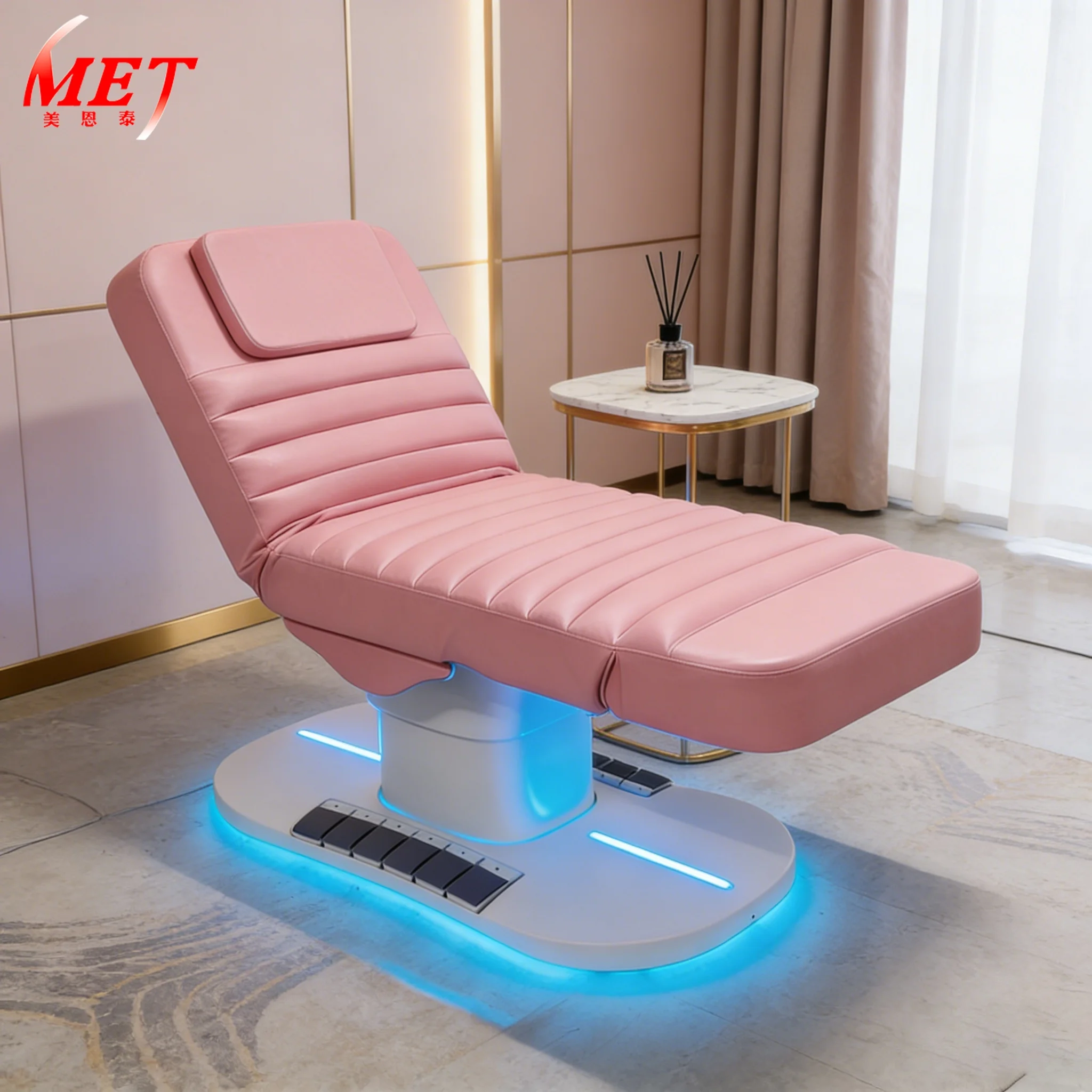 MEIENTAI Spa Heated Treatment Massage Bed Vibrating Beauty Salon Medical Chair Facial Eyelash Bed Electric Massage Table Bed