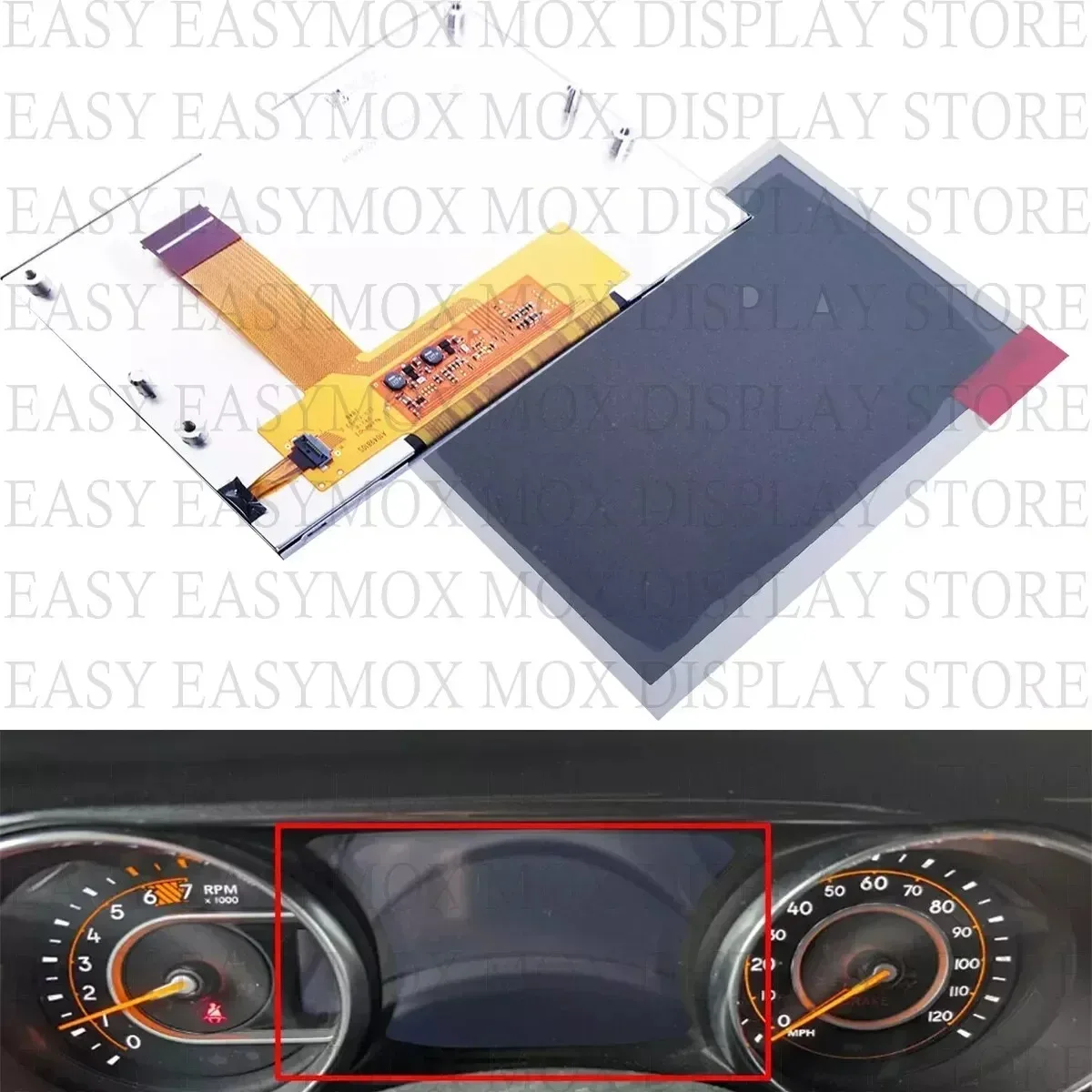 

7" LAM070G133A LCD Display For Jeep Wrangler JL Sahara 2018-2022 Instrument Cluster Screen Replacement