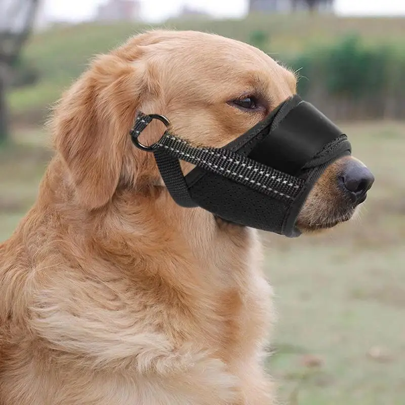 Large Dog Muzzle Adjustable Straps Breathable Soft Muzzle For Dog Biting Prevention Anti-Chaos Large Pet Anti-barking Muzzle