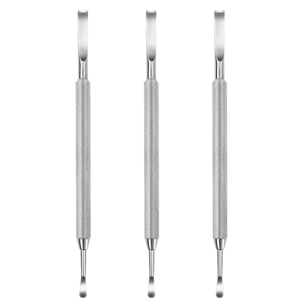 

3Pcs Manicure Dead Skin Pushers Stainless Steel Cuticle Remover Dual-Ended Nail Cleaner Nail Art Tools Set Cuticle Pusher