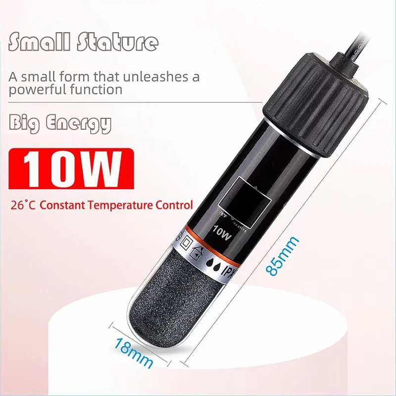 USB-Mini-Aquarium-Heizstab 10W, tauchbarer Thermostat-Heizer für kleine Aquarien, hält 26 Grad ° C Konstante Temperatur – Detail 3