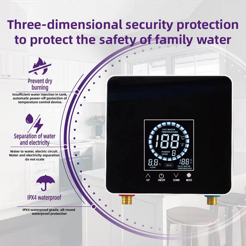 Мгновенный водонагреватель 110 В/220 В, быстрый нагрев, электрический водонагреватель для кухни, ванной комнаты, настенный душ с дистанционным управлением