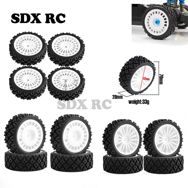 

4 PCS Plastic Wheel Rims Hub Rubber Wheels Tires For RC 1/10 On Road Rally Tamiya HSP HPI Kyosho TAMIYA XV-01 XV-02 TT01 TT02